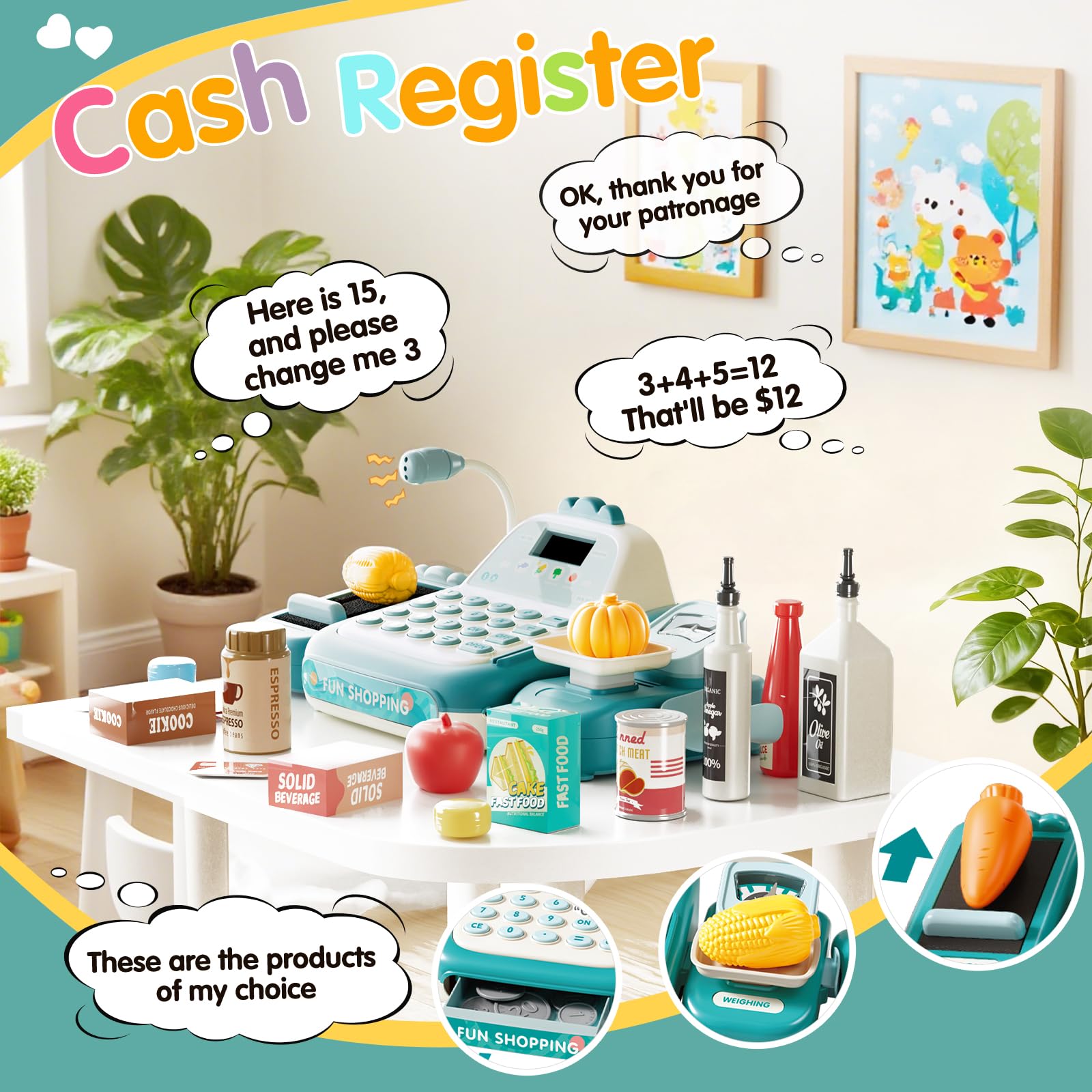 STACTCUTE shopping basket with groceries boosts imaginative and cooperative play