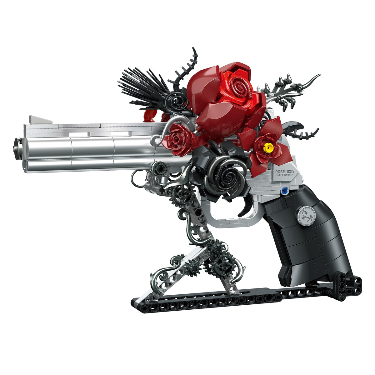 STADREWVY Guns and Petals gun-body with metallic black and silver finish for dramatic display