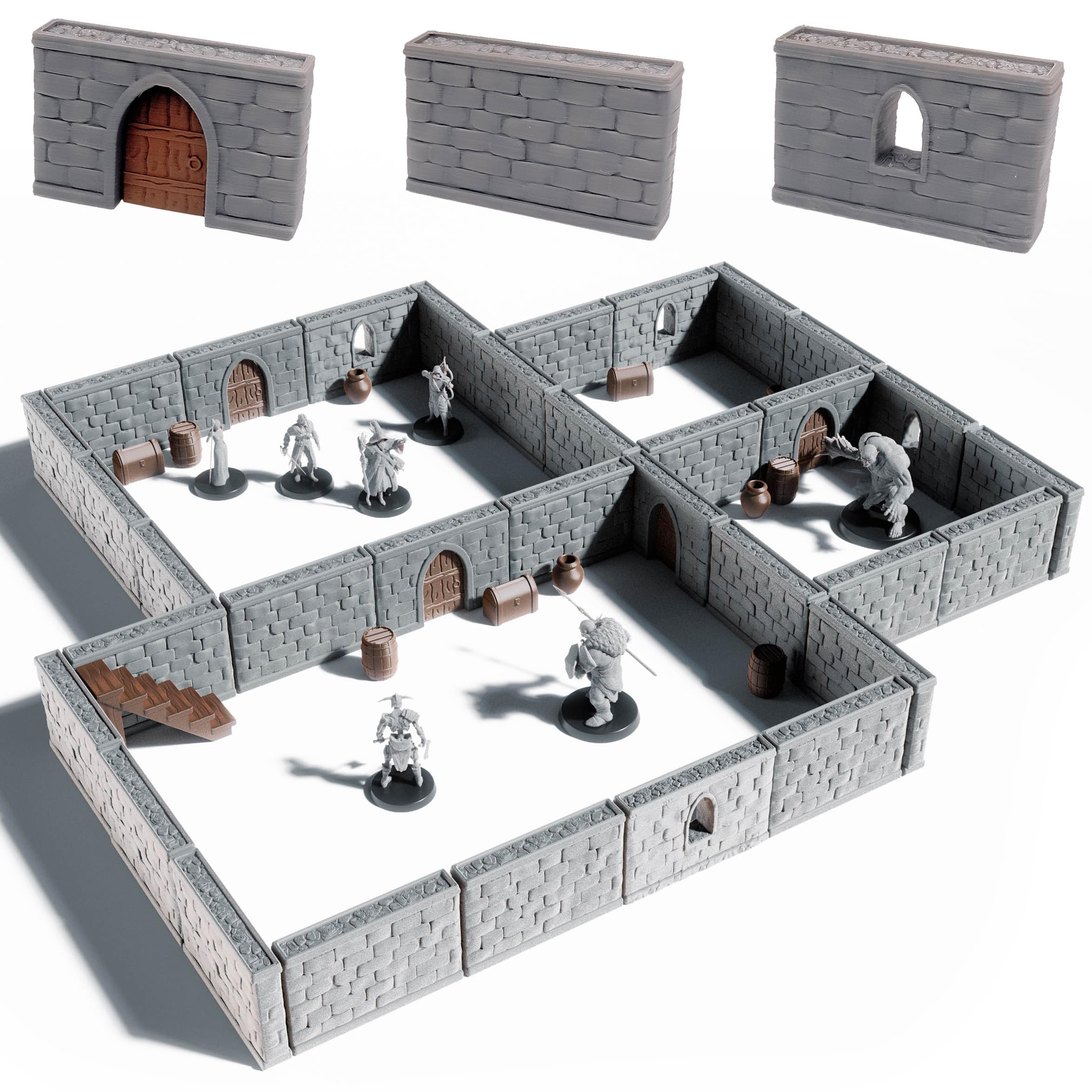 STAHLHAMMERS Dungeon Walls 48-piece set for immersive tabletop terrain.