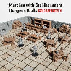 STAHLHAMMERS tavern barrel racks and mugs enhance scene flavor for players