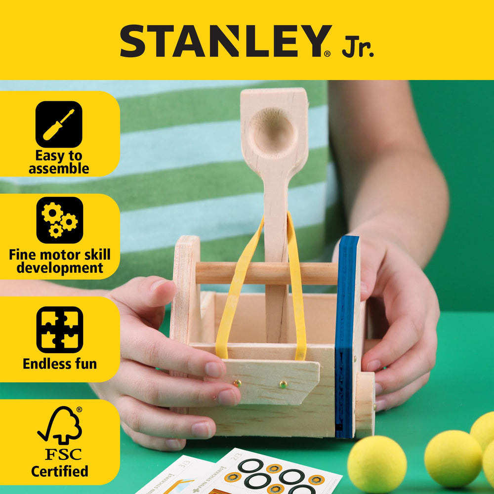 STANLEY Jr. kid builds and imagines a functional crafty catapult