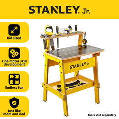 STANLEY Jr. Kids Work Bench child using the bench.