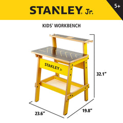 STANLEY Jr. Kids Work Bench tool storage rack included.