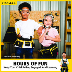 STANLEY Jr. child wearing belt during pretend repair scenario