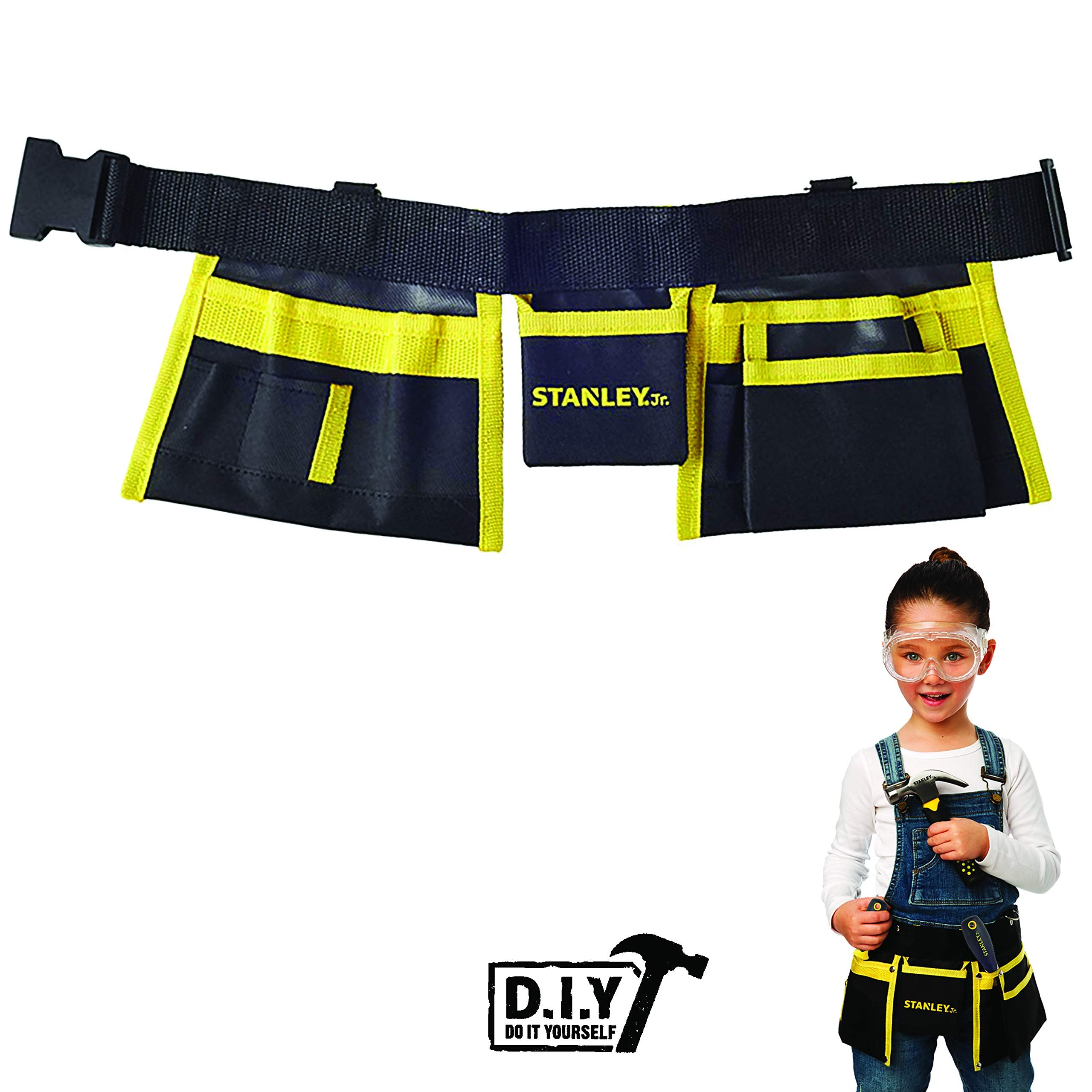 STANLEY Jr. tool belt front view showing sturdy build for kids' play