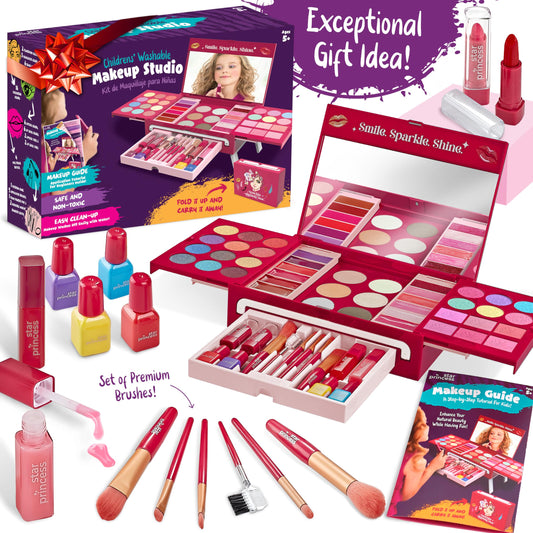 Star Princess makeup brushes set helps little hands apply color precisely.