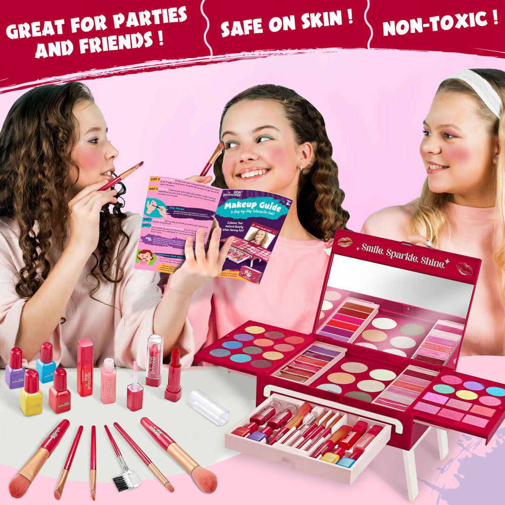 Star Princess non-toxic lip colors offer washable sparkle for pretend play.