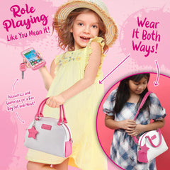 Star Princess purse wallet with play money and coins for pretend shopping.