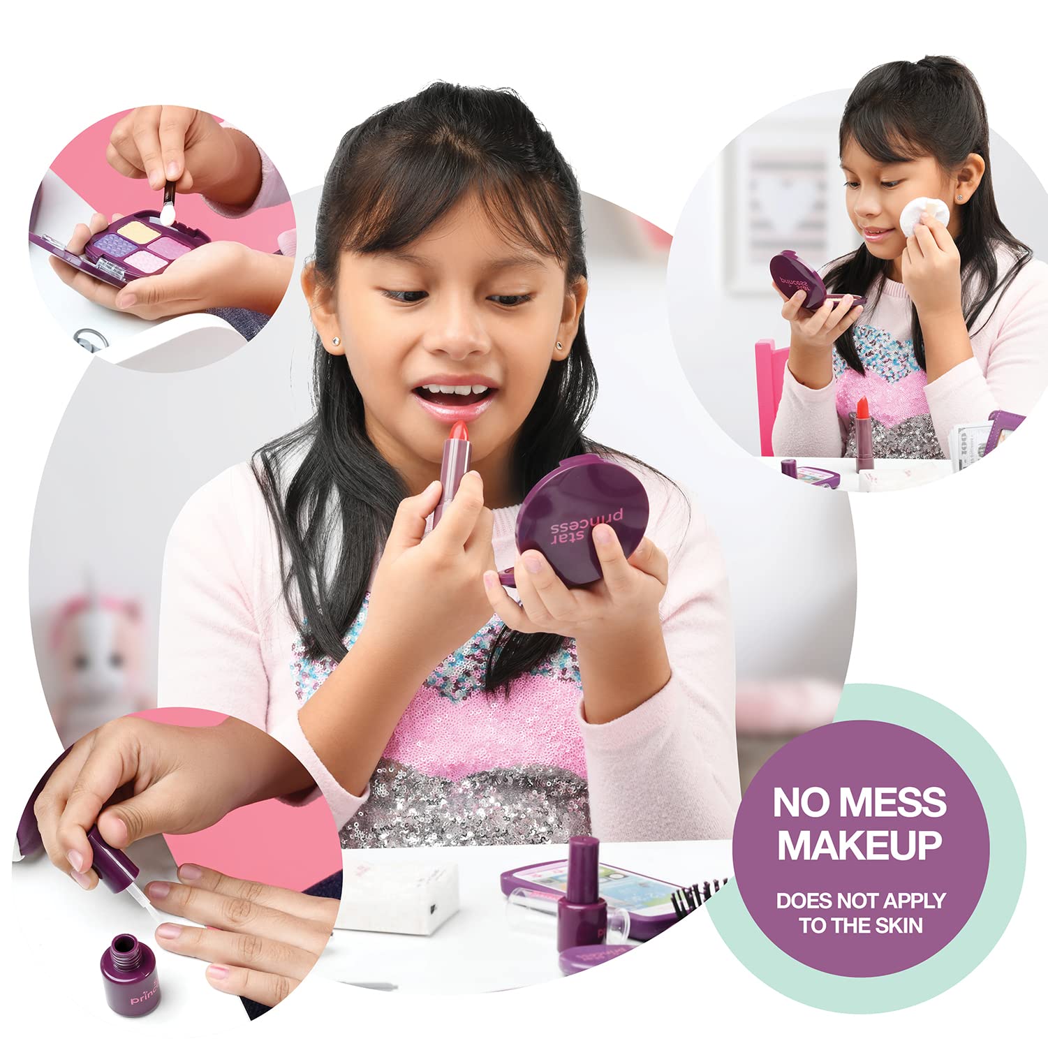Star Princess sunglasses and hairbrush included for stylish pretend moments