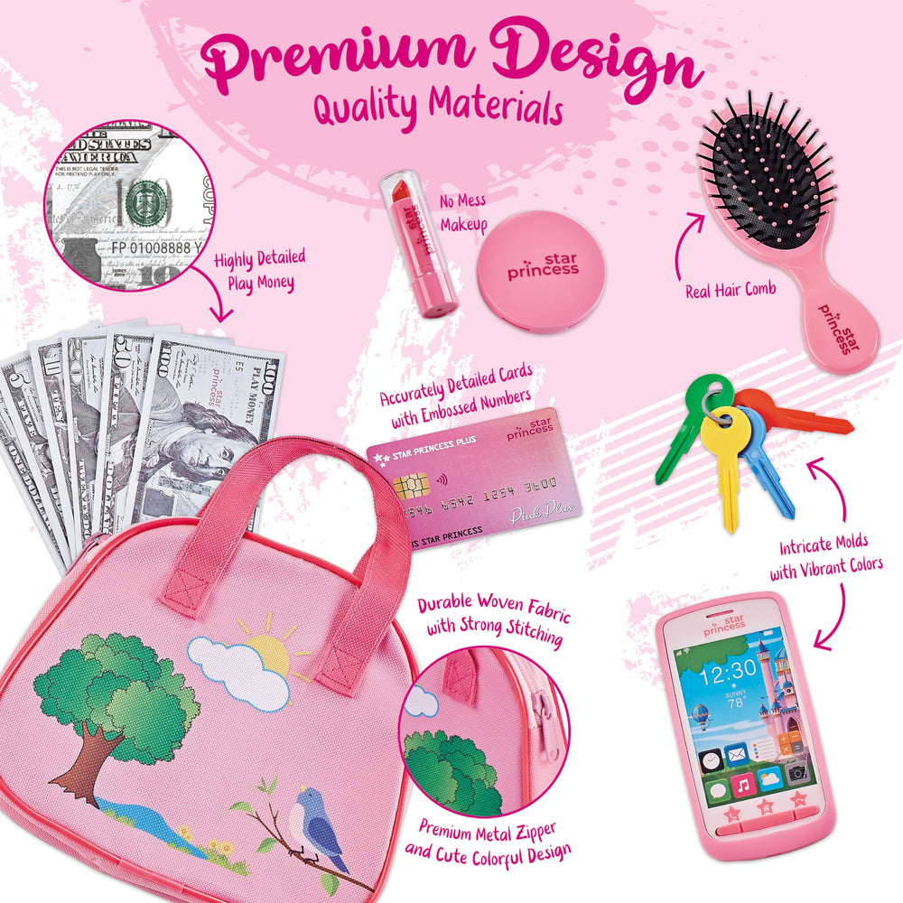 Star Princess pink four-key ring enables authentic key-pun pretend adventures.