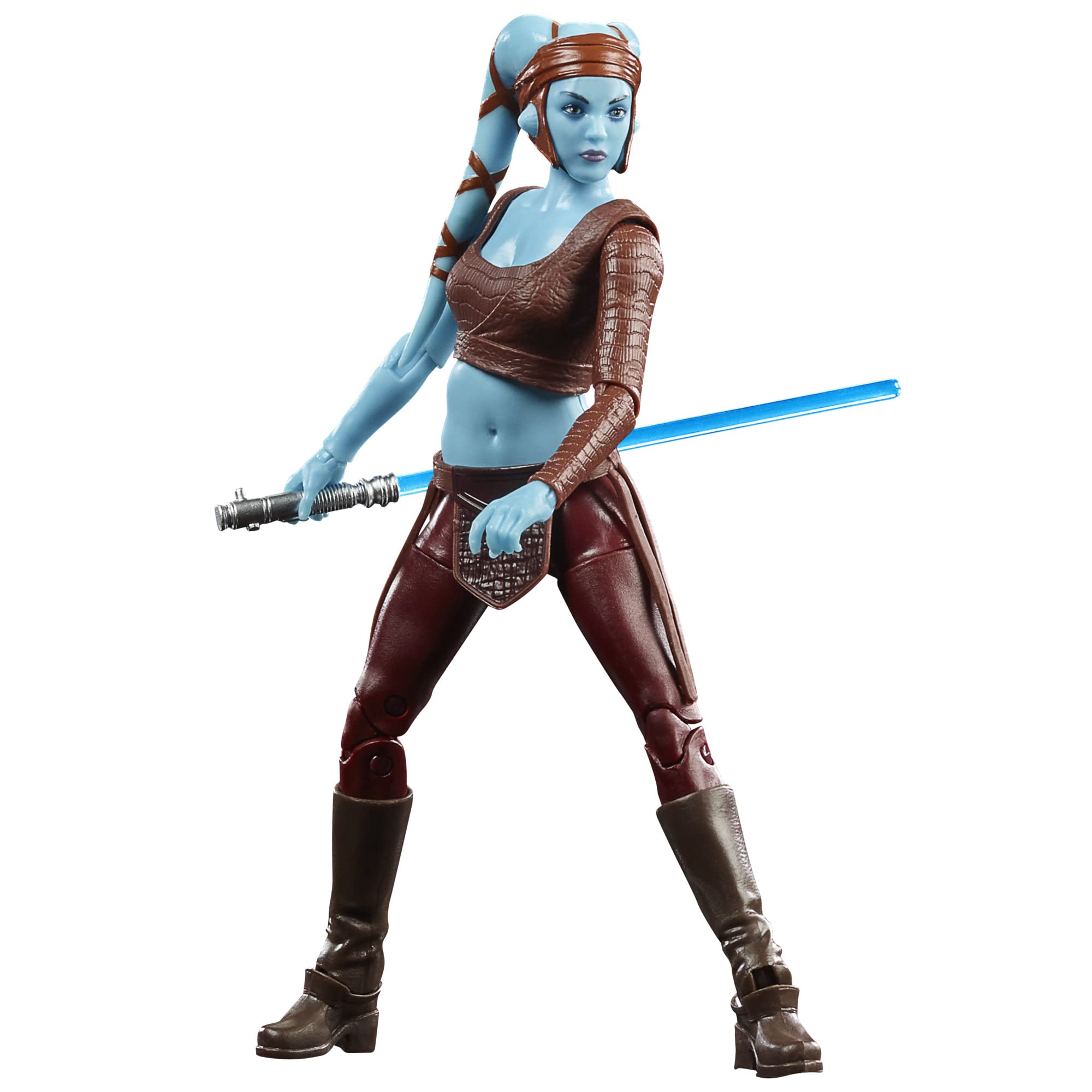 STAR WARS The Black Series Aayla Secura figure, front view, ideal for display and imaginative play.
