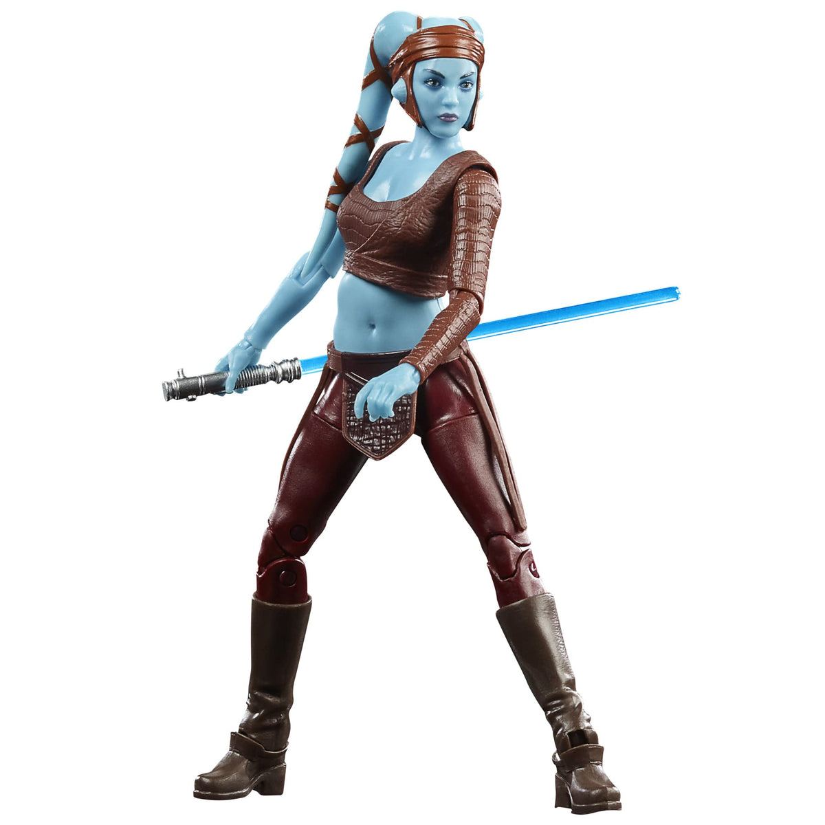 STAR WARS The Black Series Aayla Secura figure, front view, ideal for display and imaginative play.