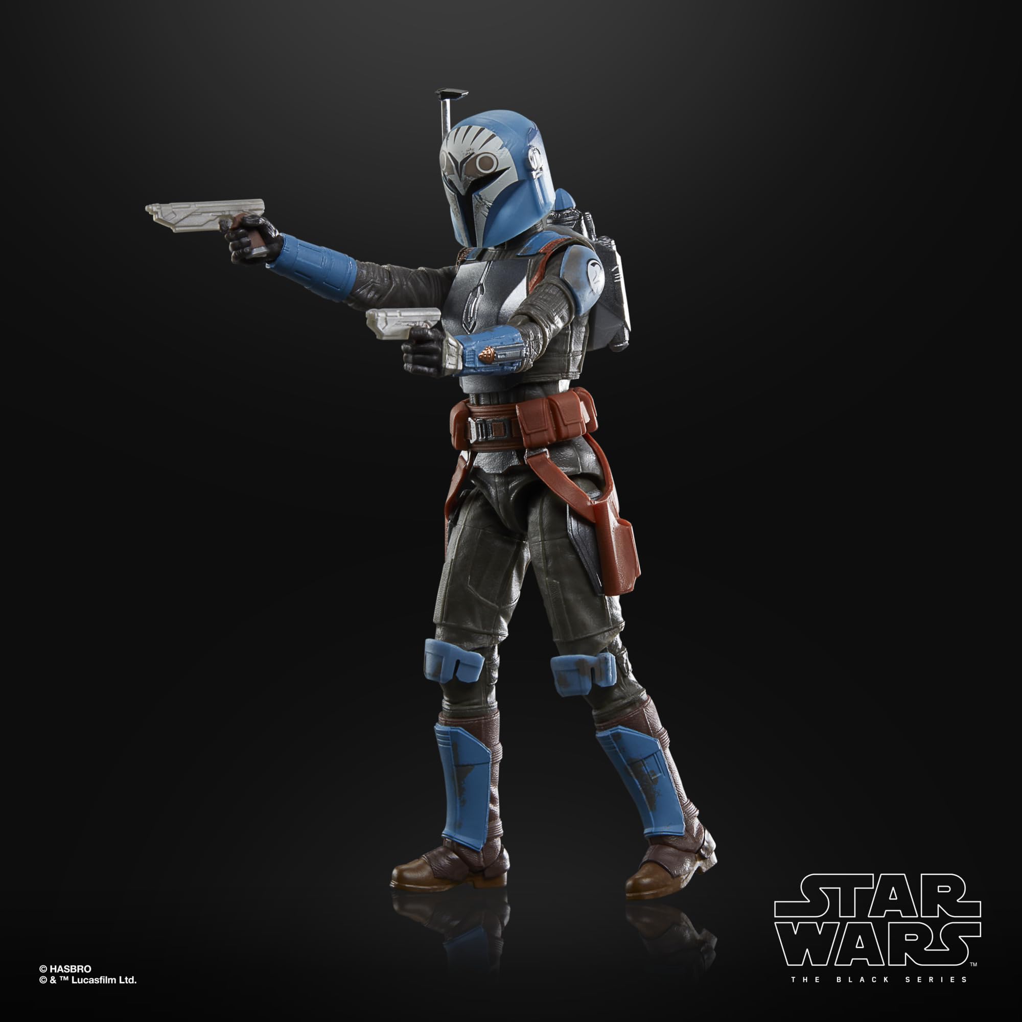 Back view highlights detailed deco on Bo-Katan Kryze figure.