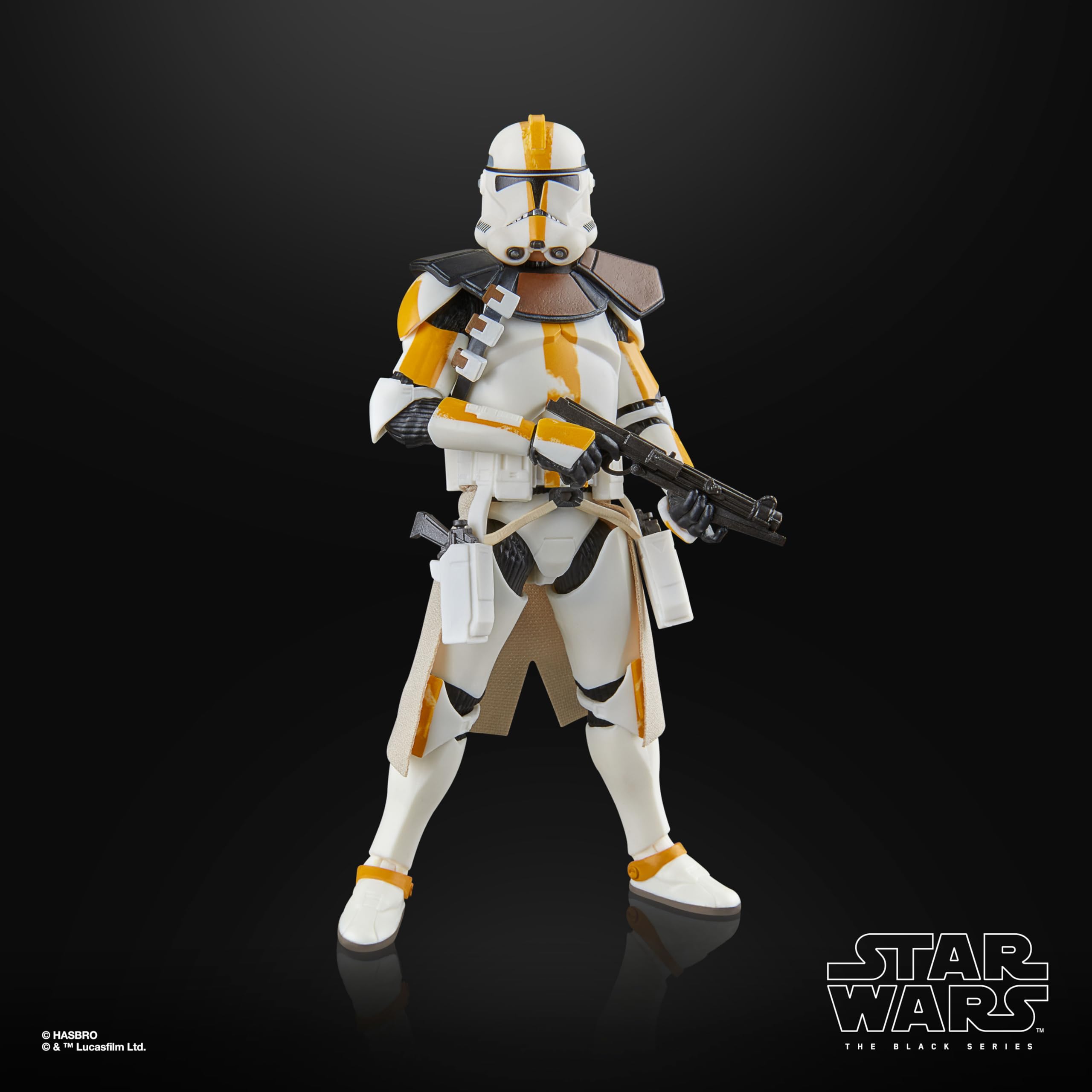Star Wars The Black Series Clone Lieutenant Galle figure in-box for display setup.