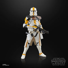 Star Wars The Black Series Clone Lieutenant Galle figure in-box for display setup.