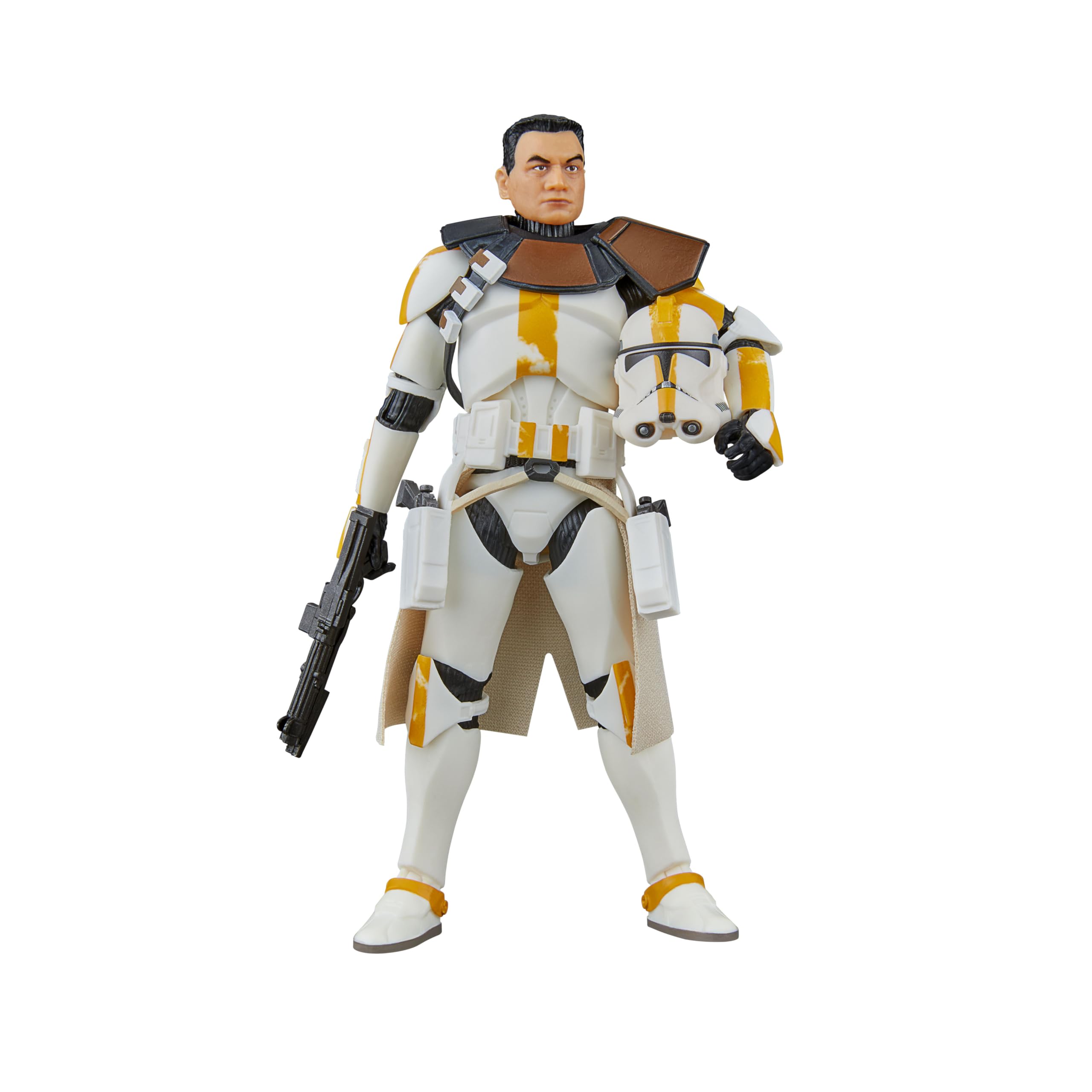 Star Wars The Black Series Clone Lieutenant Galle front view for display.