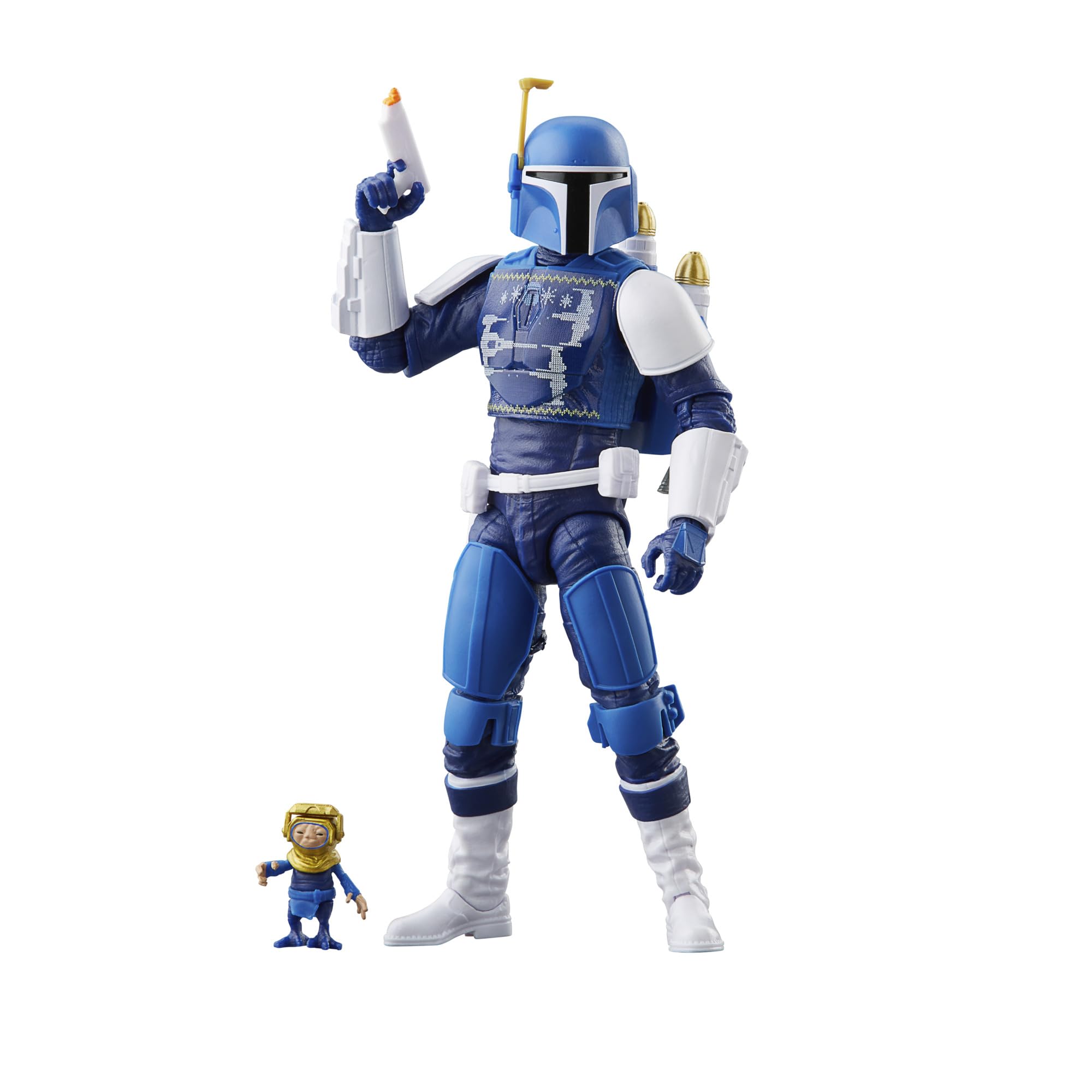 STAR WARS The Black Series Mandalorian Scout Holiday Edition figure front view for display and posing