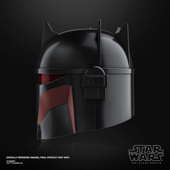 STAR WARS Black Series Moff Gideon helmet side view shows detailed deco for bold cosplay.