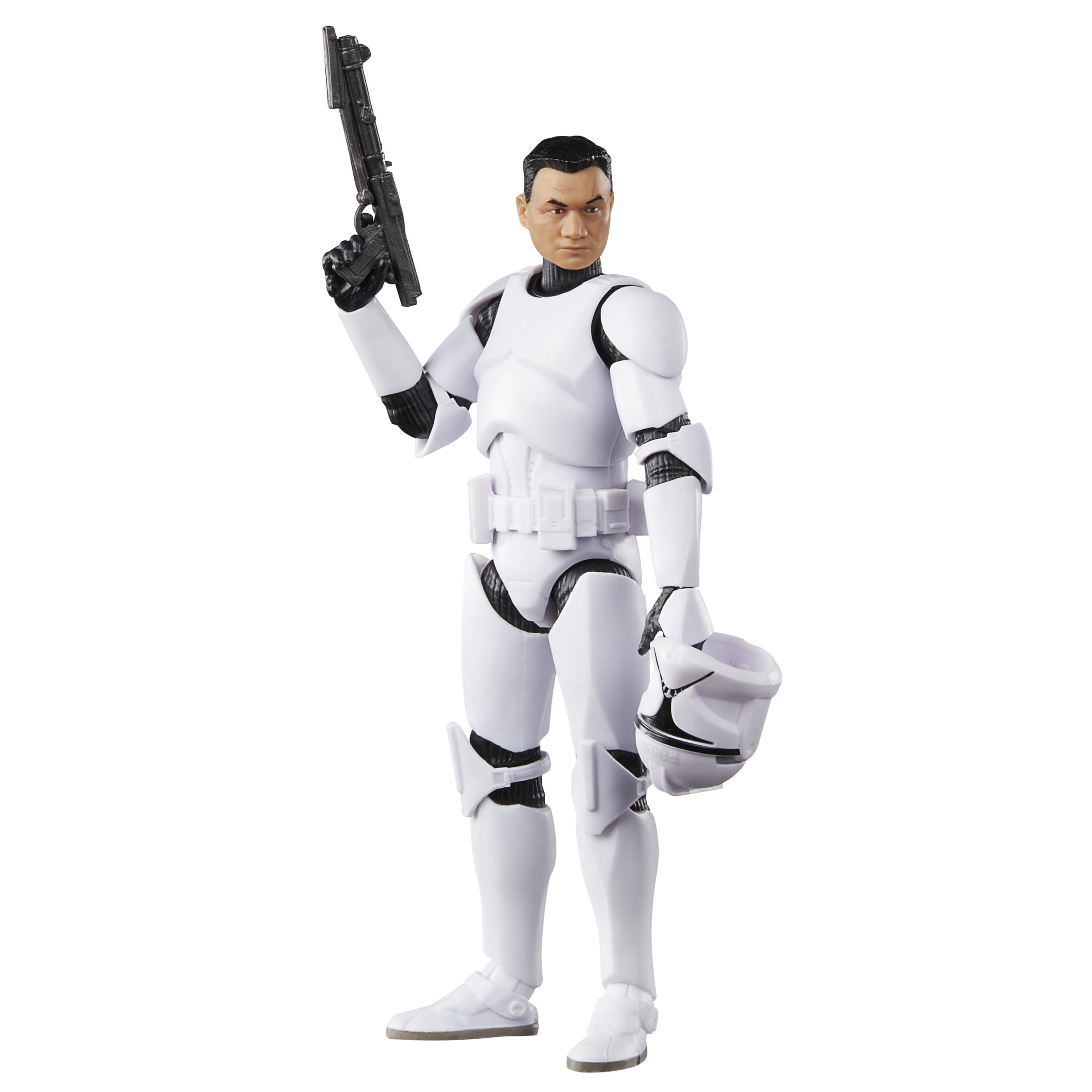 Star Wars Black Series Phase I Clone Trooper figure with 6-inch scale for display.