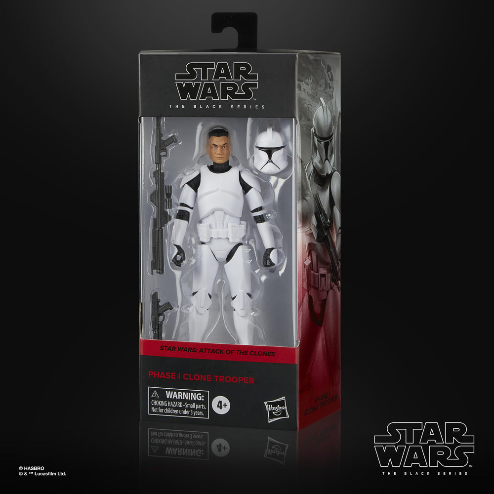 Star Wars Black Series Phase I Clone Trooper with removable helmet for customization.