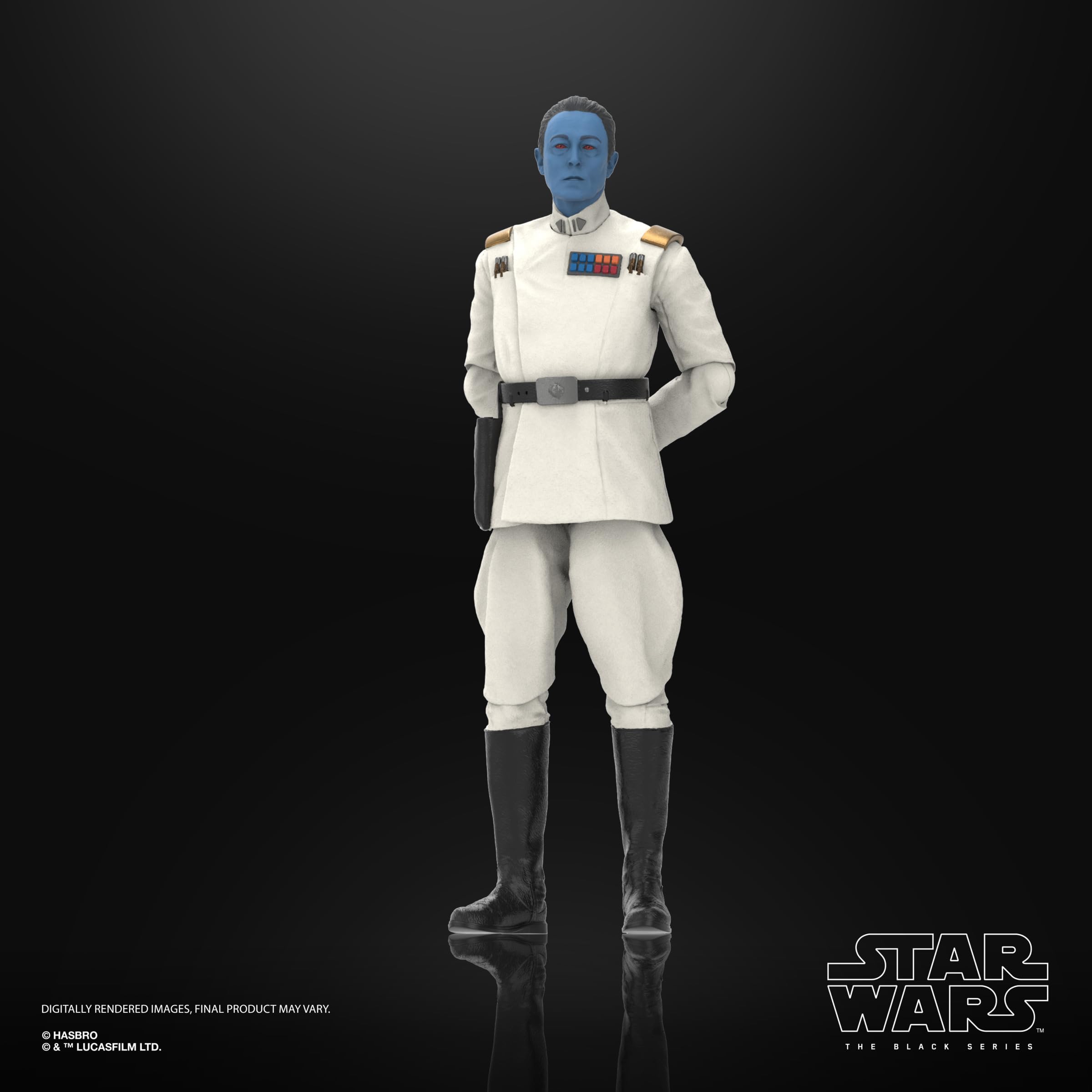 Star Wars The Black Series Thrawn in a dynamic pose for display