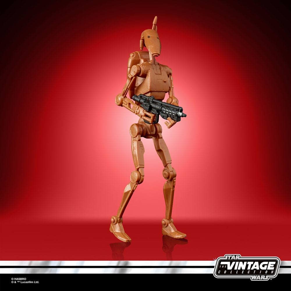 Star Wars Clone Wars-era Battle Droid in action-ready stance.