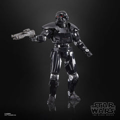 STAR WARS The Black Series Dark Trooper close-up deco highlights armored finish.