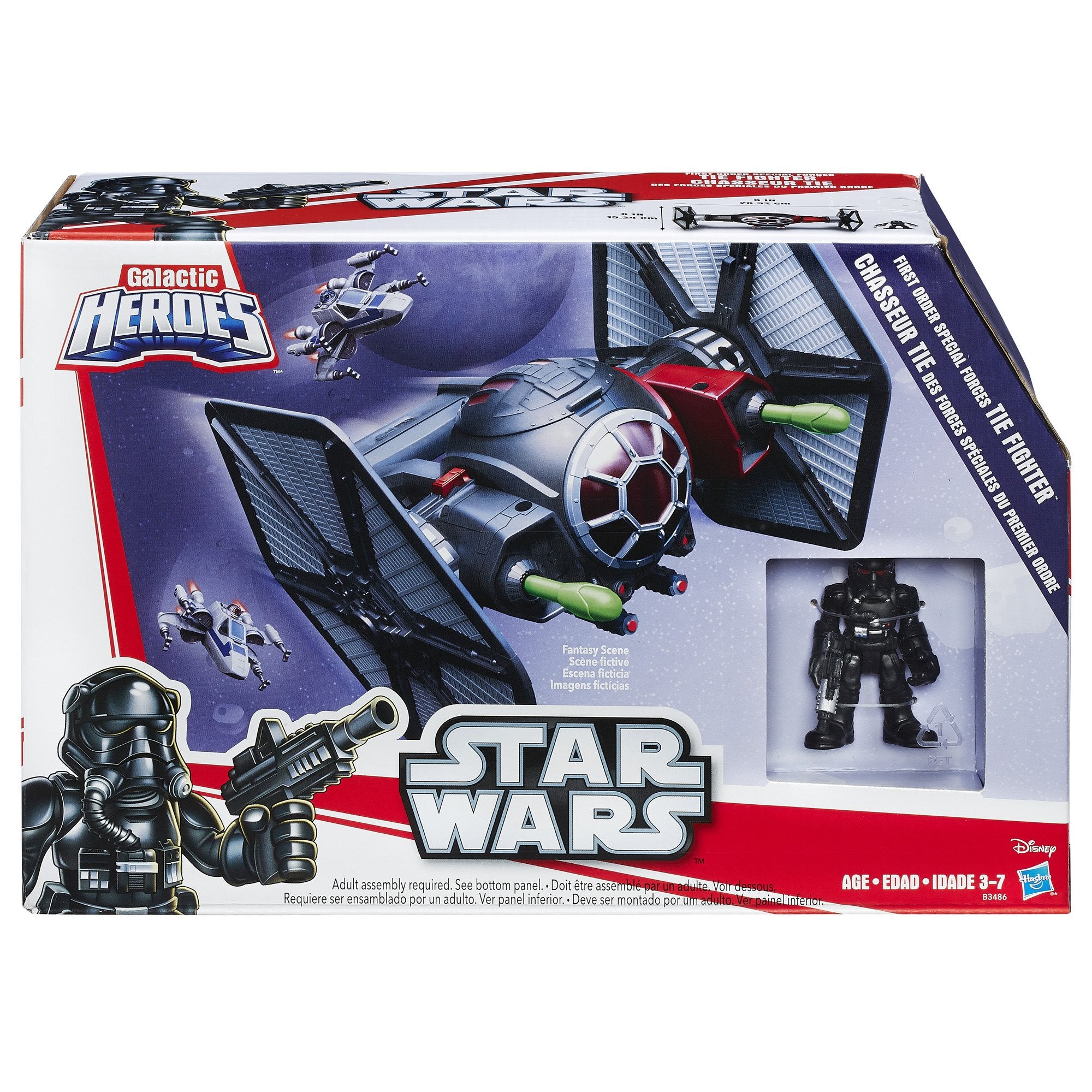 Star Wars Galactic Heroes Tie Fighter Pilot Elite Action Figure displayed in packaging scene for display and collection.
