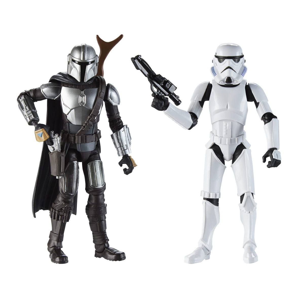 Star Wars Galaxy of Adventures Mandalorian and Stormtrooper two-pack ready for imaginative play.