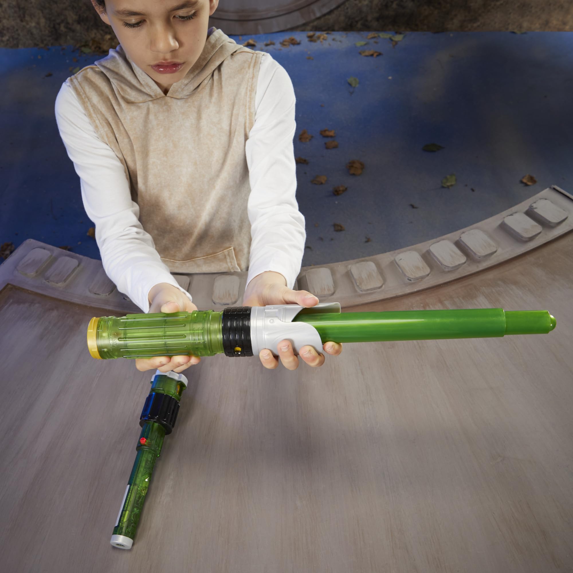 Close-up of glowing core feature on STAR WARS Lightsaber Forge
