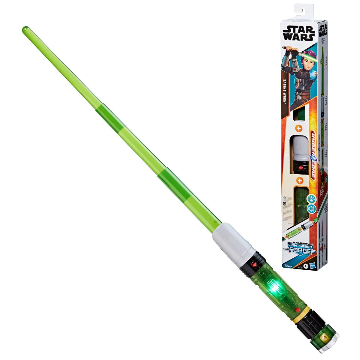 STAR WARS Lightsaber Forge Sabine Wren with green Kyber Core blade for imaginative play