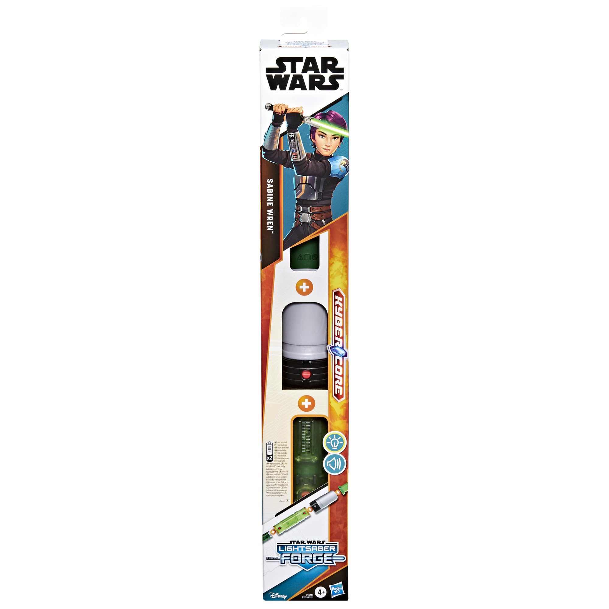 Sabine Wren Lightsaber Forge extendable green blade ready for action