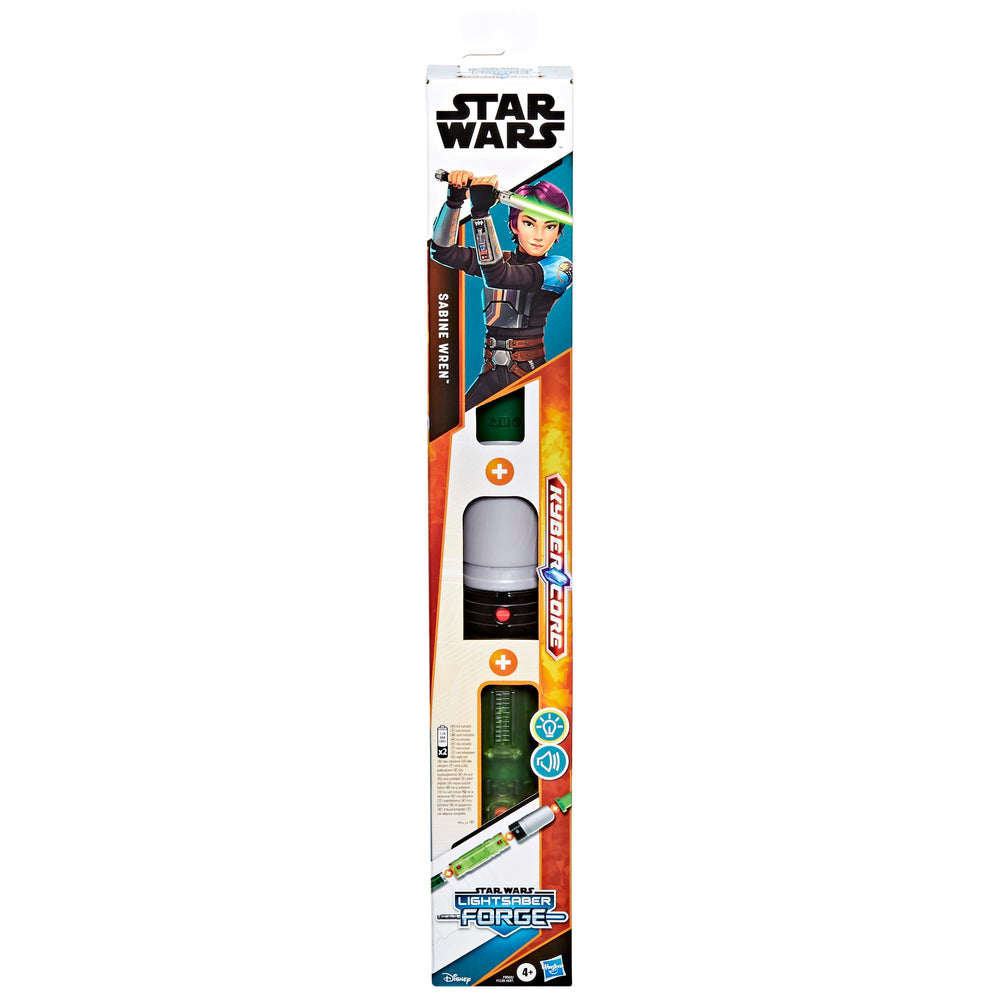 Sabine Wren Lightsaber Forge extendable green blade ready for action