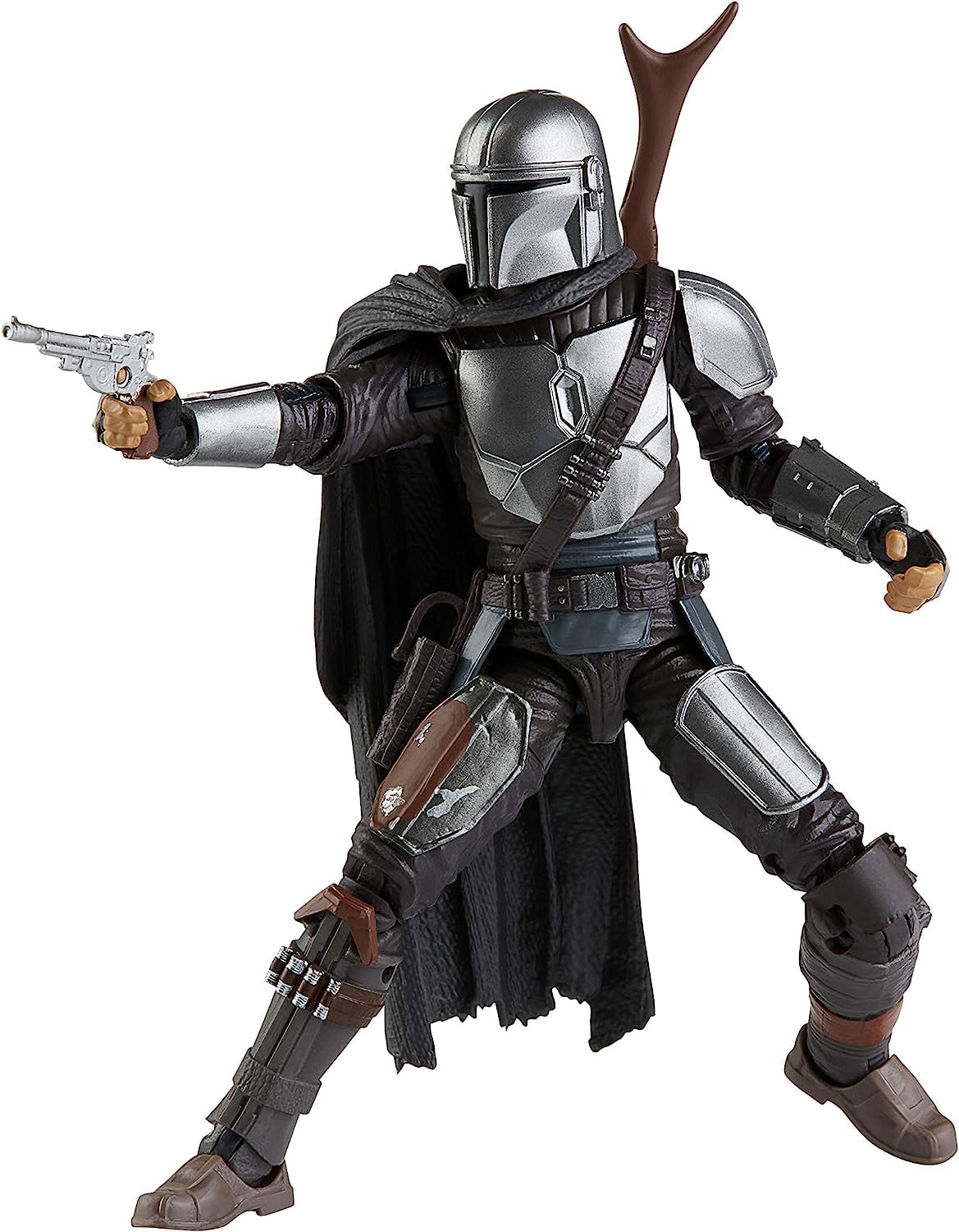 STAR WARS The Mandalorian Black Series figure front view shows beskar armor.