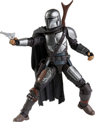 STAR WARS The Mandalorian Black Series figure front view shows beskar armor.