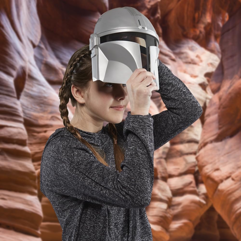 STAR WARS Mandalorian electronic mask adjustable strap fits most kids for comfortable wear.