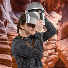 STAR WARS Mandalorian electronic mask adjustable strap fits most kids for comfortable wear.