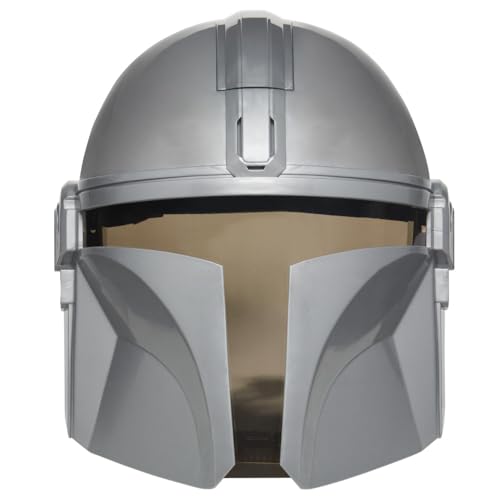 STAR WARS Mandalorian electronic mask side view captures the helmet silhouette for action-packed scenes.