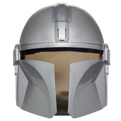 STAR WARS Mandalorian electronic mask side view captures the helmet silhouette for action-packed scenes.
