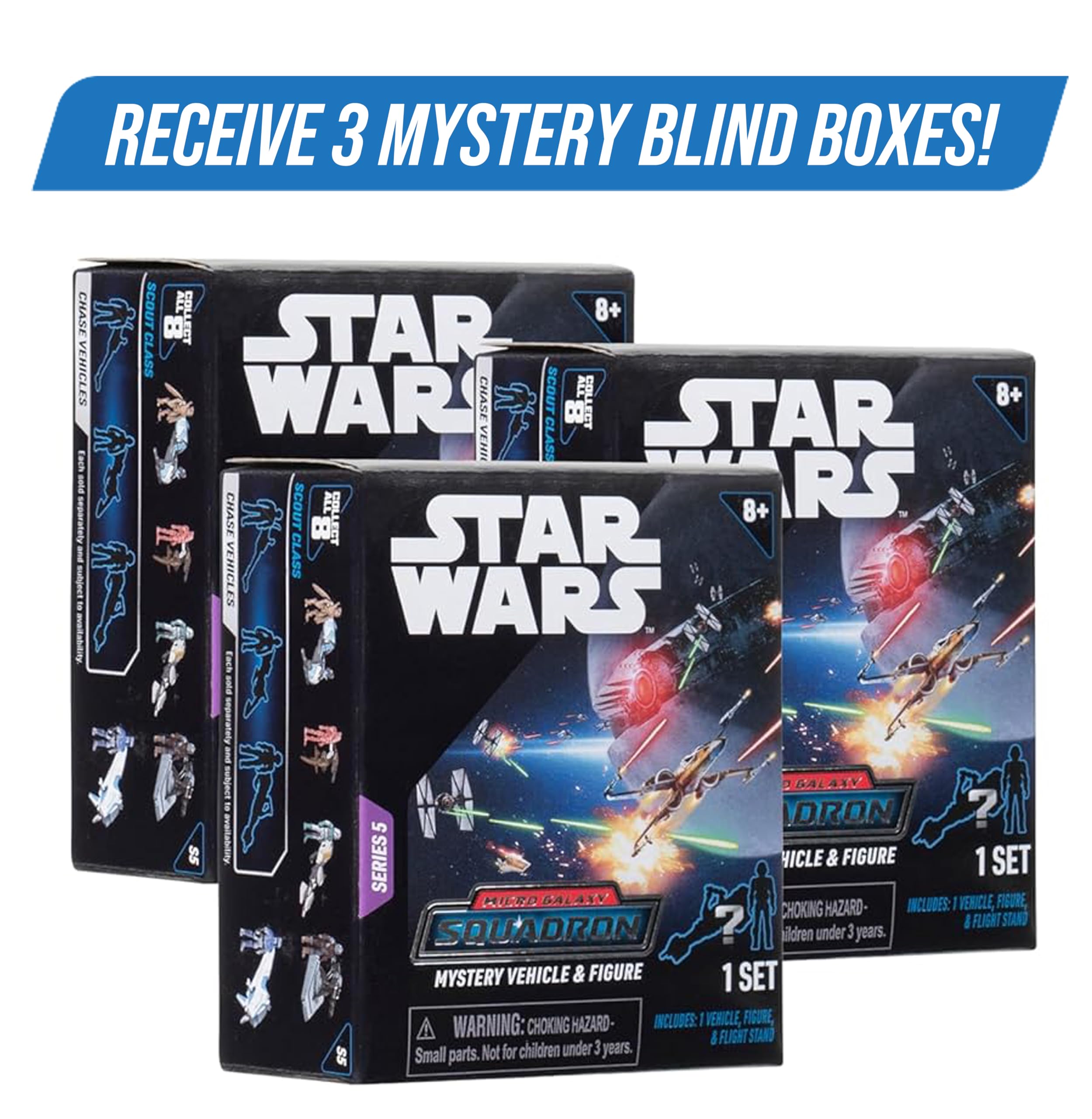 Star Wars Micro Galaxy Series 5 3-pack box back, shows contents for collectors.