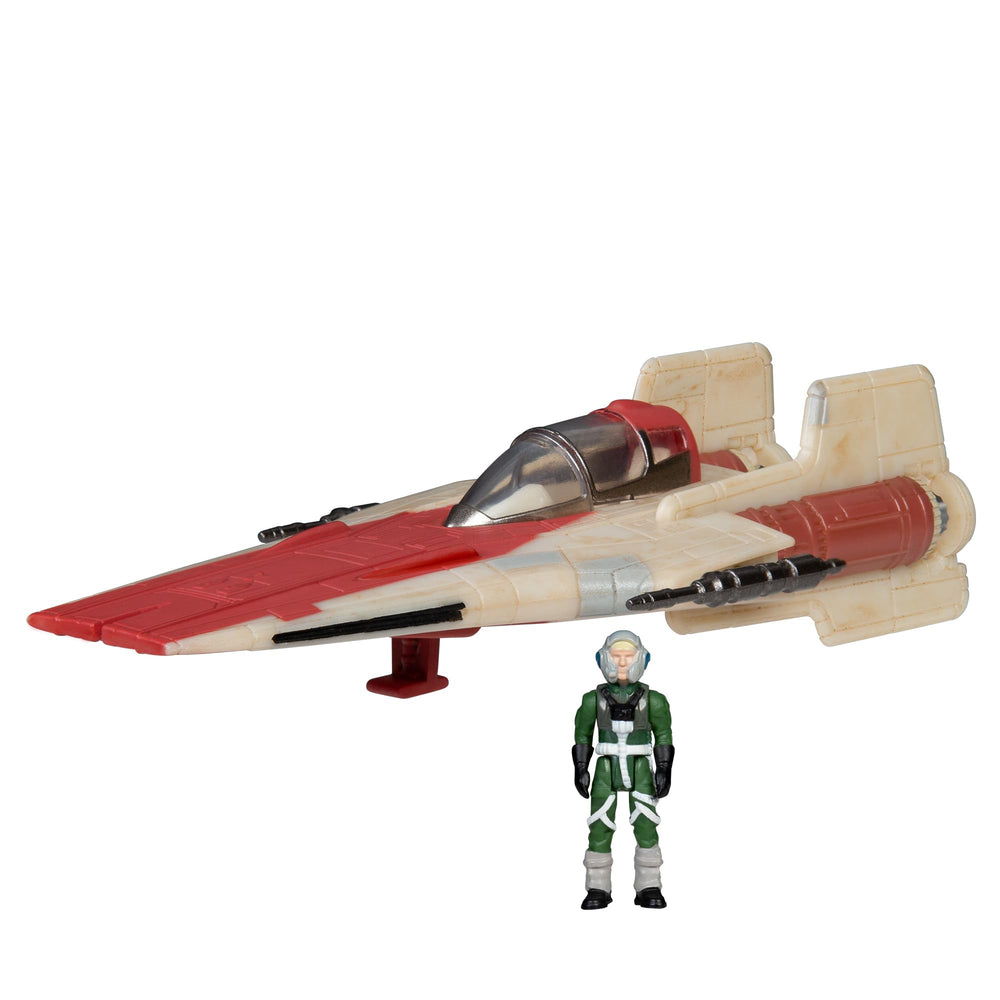 Star Wars Micro Galaxy Squadron A-Wing front view emphasizes authentic scale for display and collection.