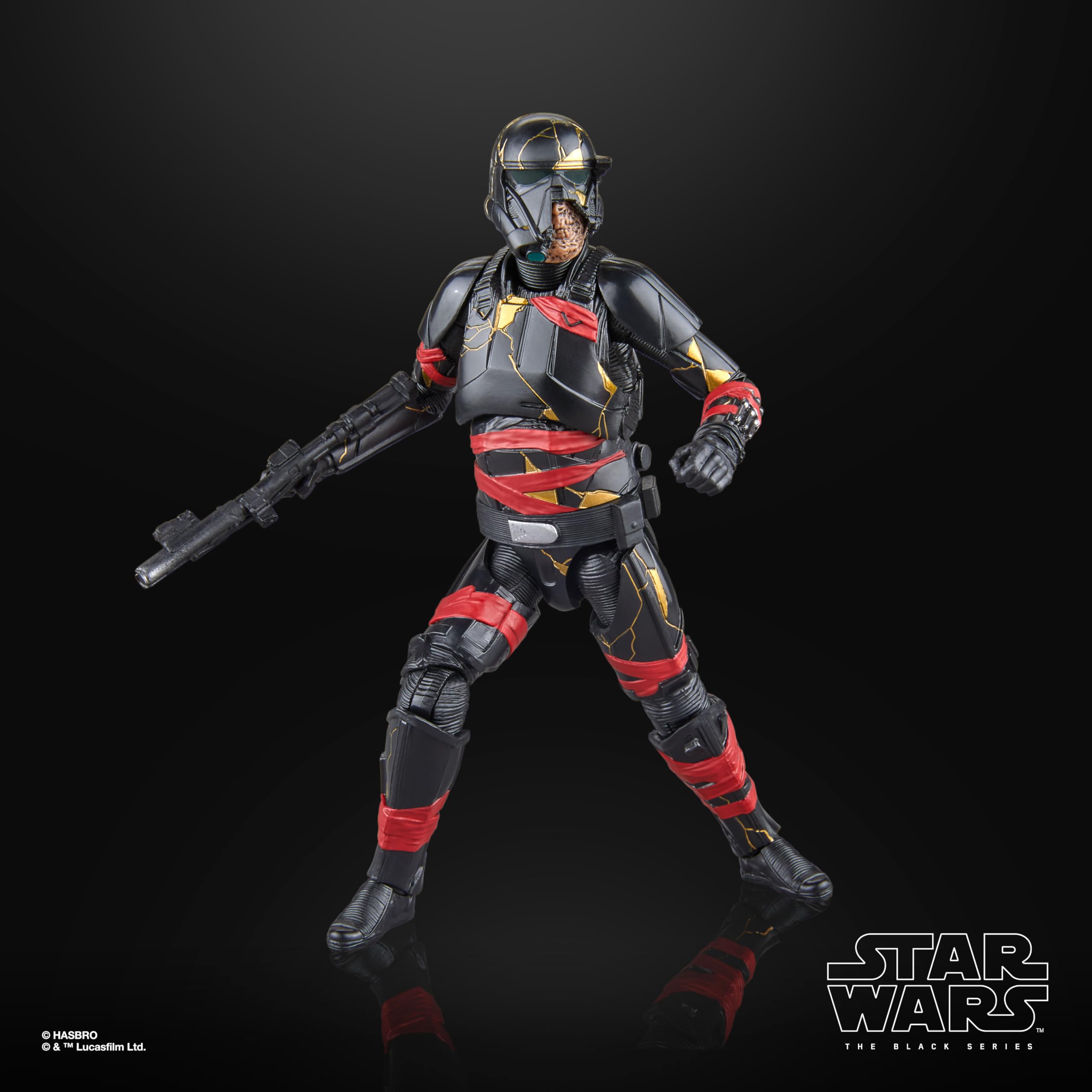 STAR WARS Night Trooper exposed jaw detail captures the distinctive look for shelf display.