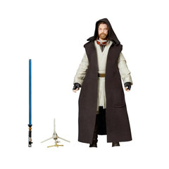 Star Wars Obi-Wan Kenobi detailed robe close-up enhances authentic movie-like detail on shelf.