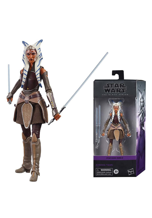 STAR WARS The Black Series Ahsoka Tano figure in pose showcases premium detail for display.