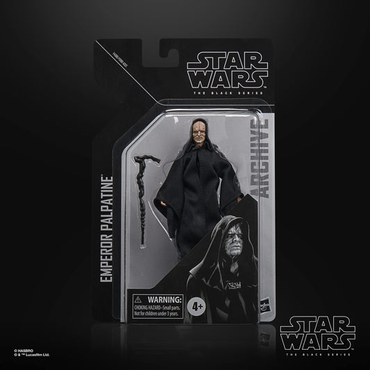 STAR WARS The Black Series Archive Emperor Palpatine close-up showcasing premium deco
