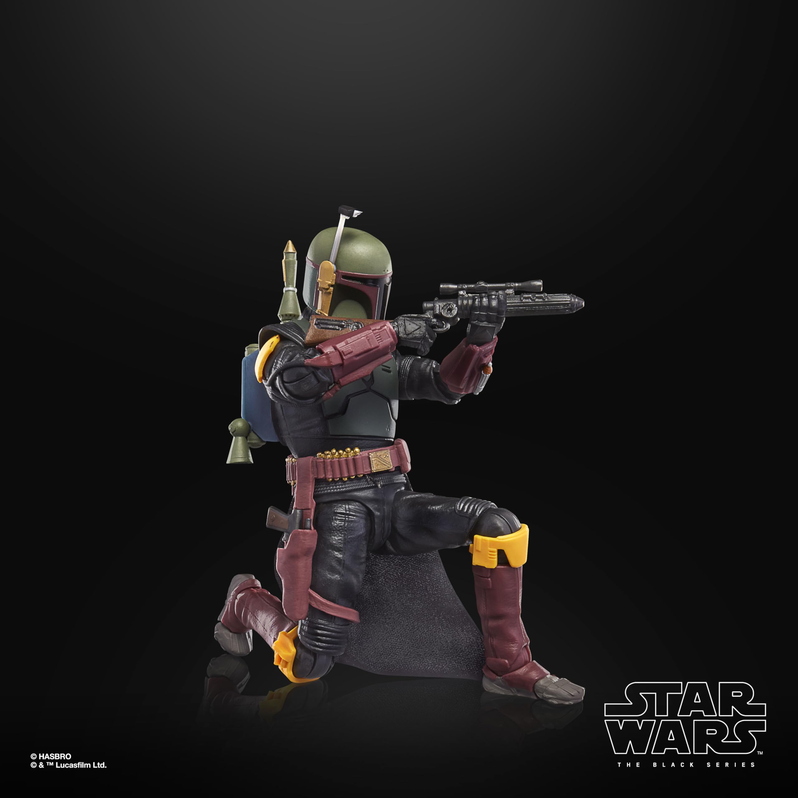 Star Wars The Black Series Boba Fett jetpack with rocket accessory.