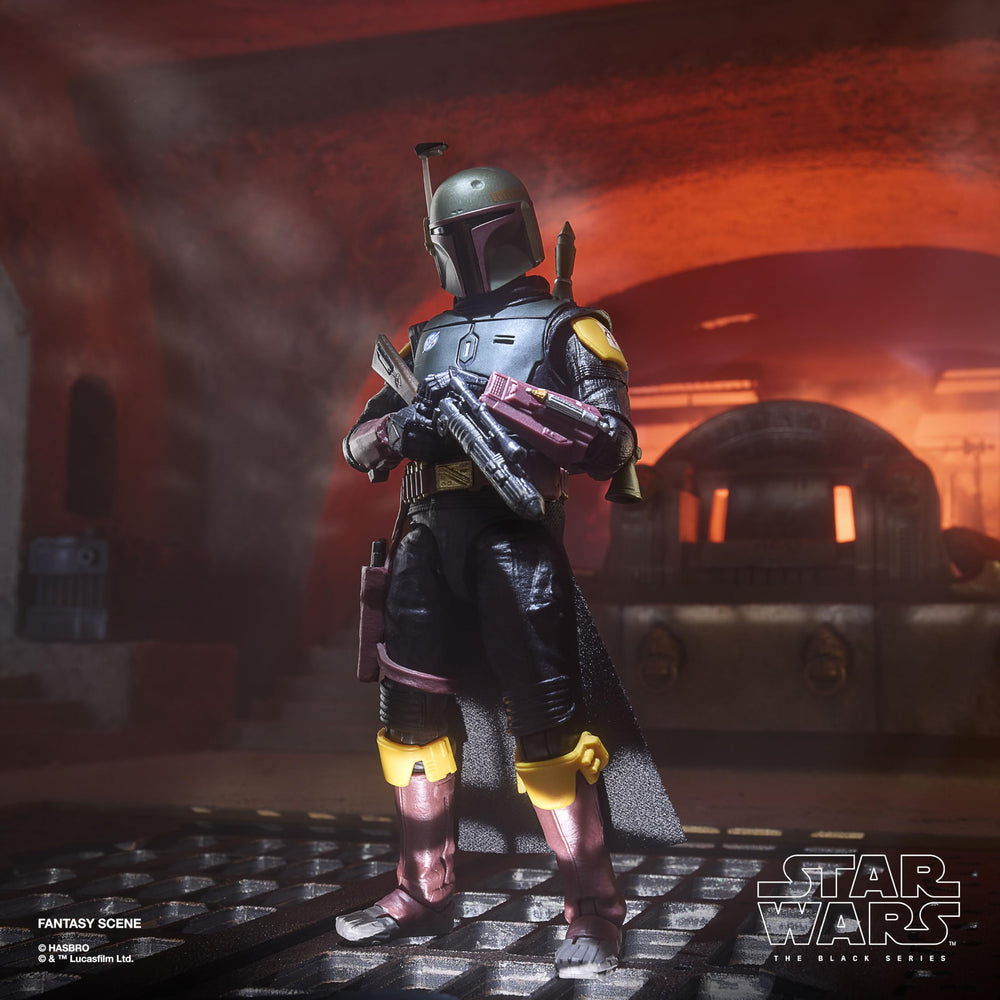 Star Wars The Black Series Boba Fett soft-goods cape for authentic look.