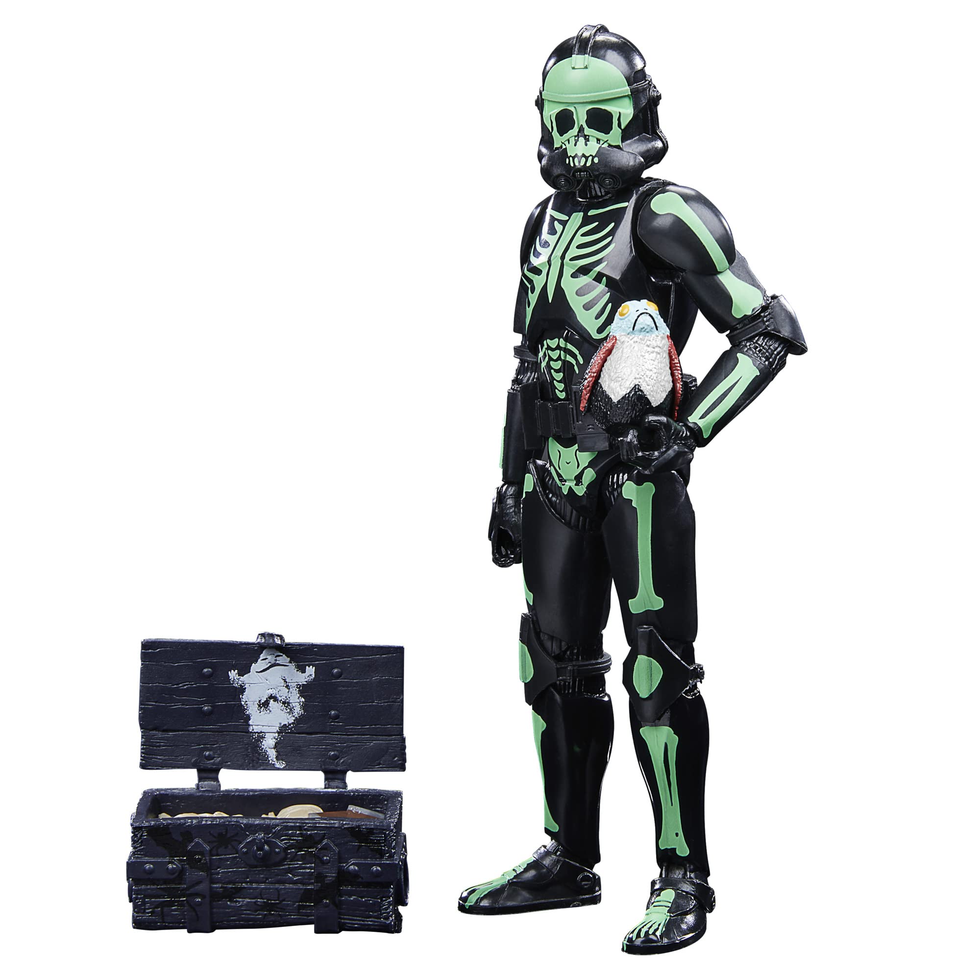 STAR WARS The Black Series Clone Trooper Halloween Edition in a dynamic display pose