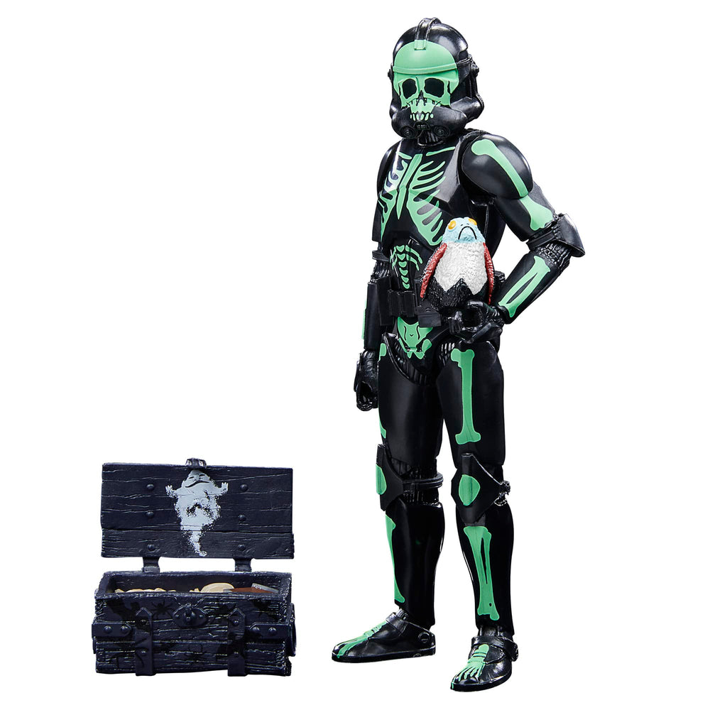 STAR WARS The Black Series Clone Trooper Halloween Edition in a dynamic display pose