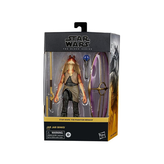 STAR WARS The Black Series Jar Jar Binks accessories expand play and display options.